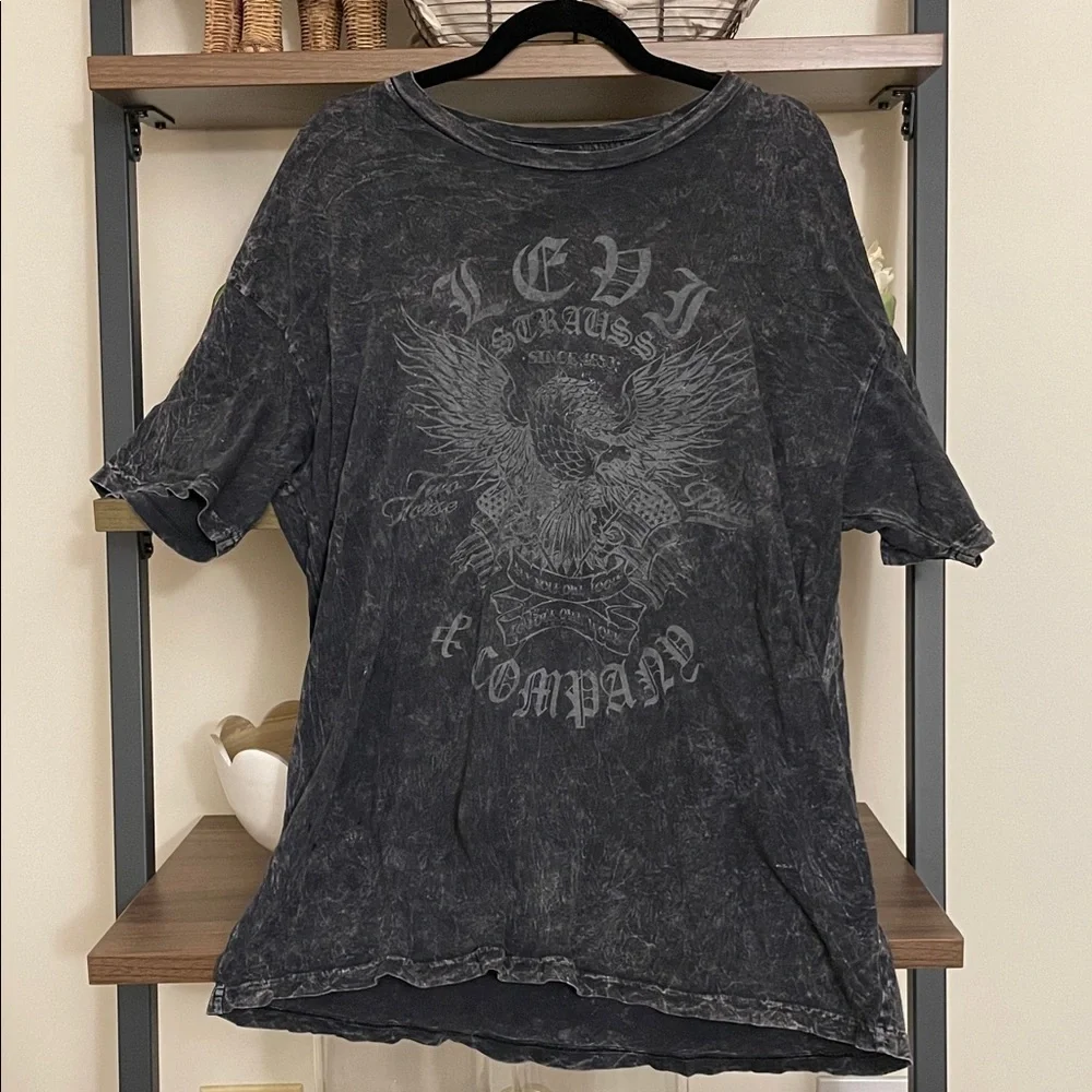 Levi's Black Mineral Wash Short Sleeve Graphic Tee, Size XL